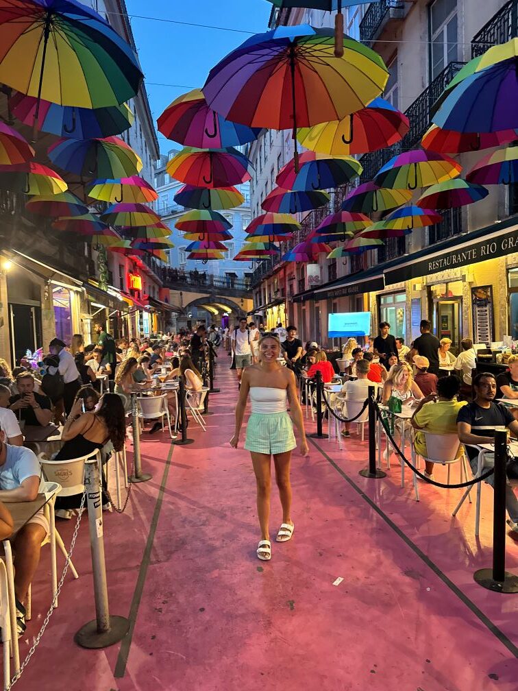 Pink Street in Lisbon, Portugal