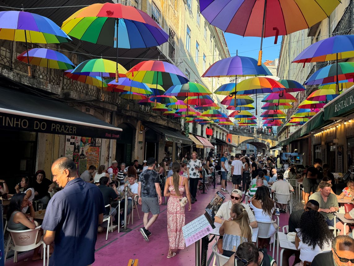 Pink Street in Lisbon, Portugal