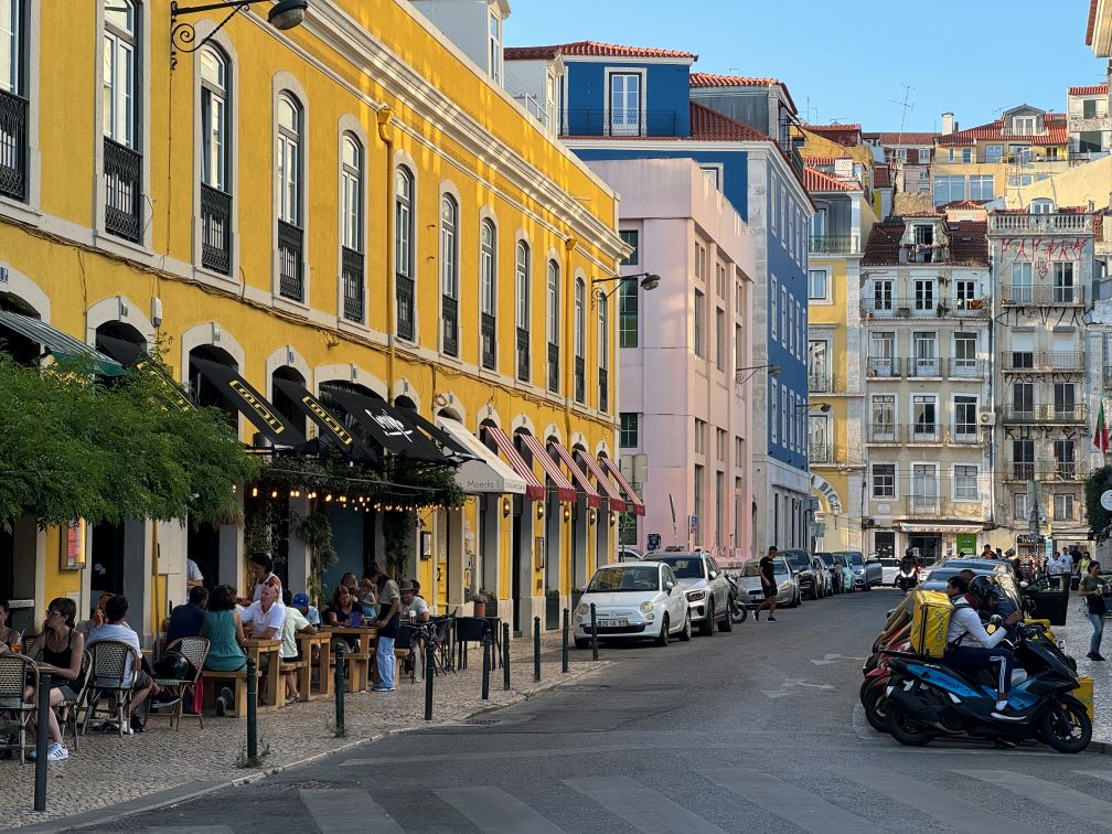 Colorful neighborhood buildings in Lisbon