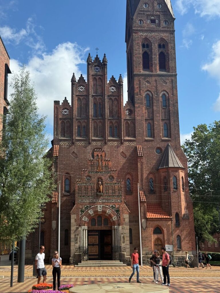 Exterior photo of St Alban's Church in Odense, Denmark