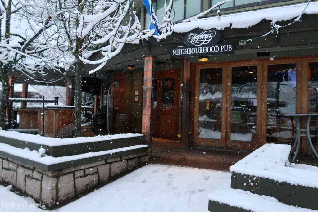 Exterior of Tapley's Neighborhood Pub in Whistler, Canada