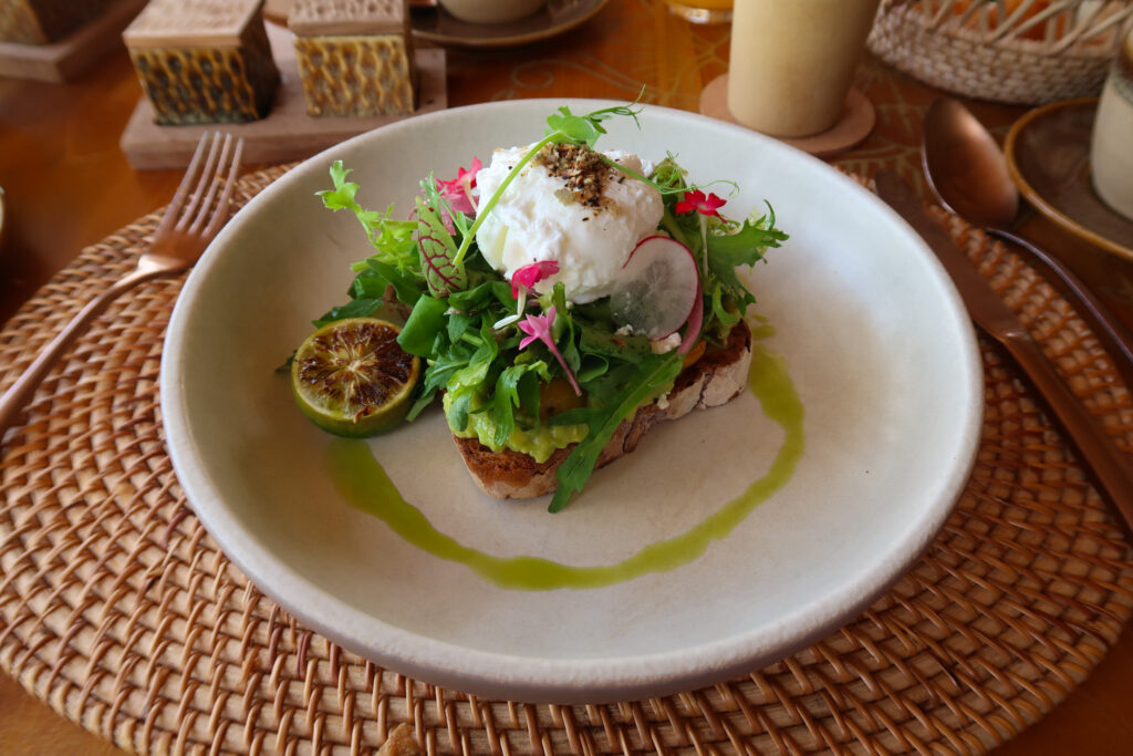 Avocado toast at Jihwa Restaurant Akohara Buahan Village Retreat