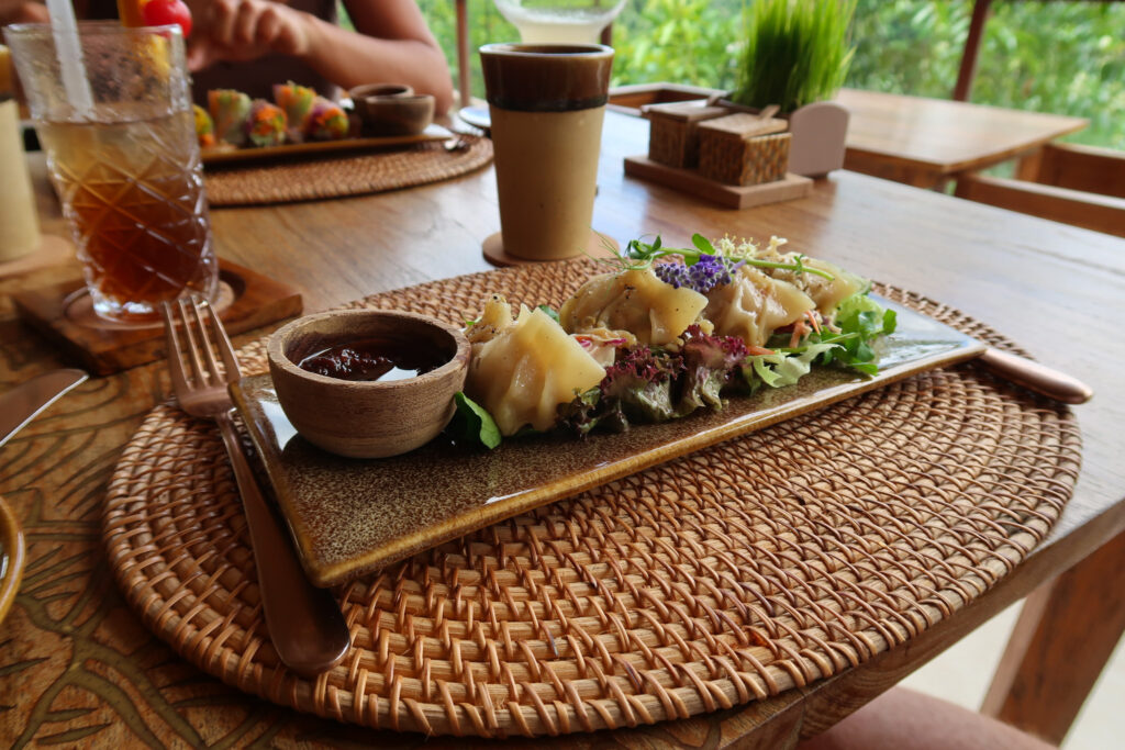 Prawn & Chicken Gyoza at Jihwa Restaurant Akohara Buahan Village Retreat