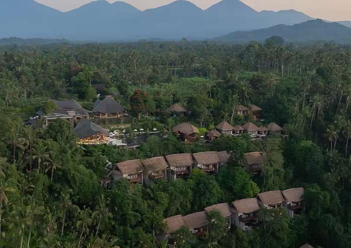 Lush jungle valley views from Akohara Buahan Village Retreat Payangan Ubud Bali