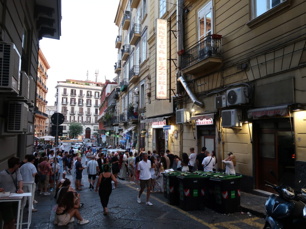 Queue outside Da Michele Naples takeaway and dine-in lines