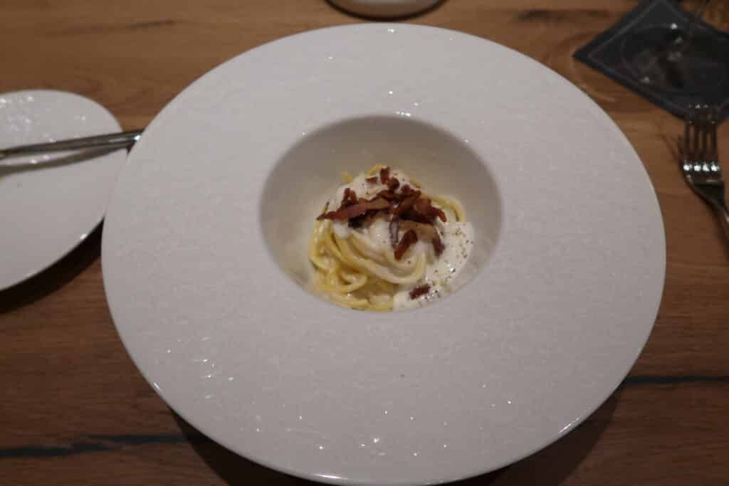 Spaghetti Alla Gricia at Hotel Recort in Italy