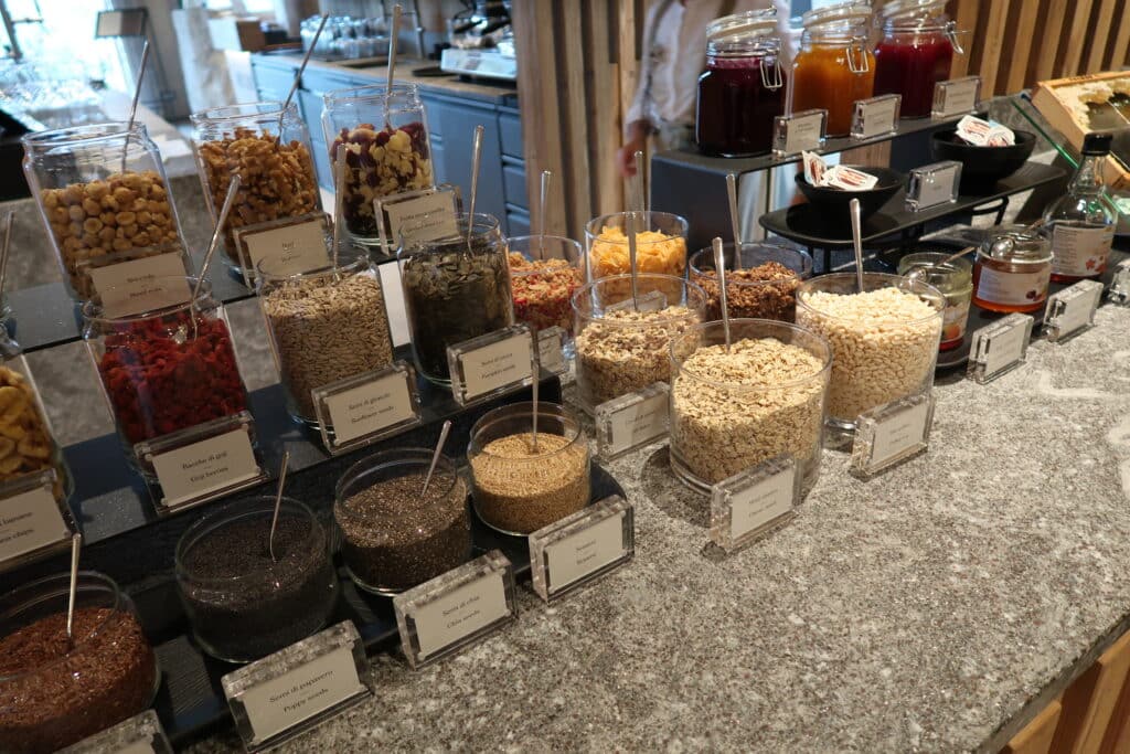 Breakfast ceraal station at Hotel Recort in Italy