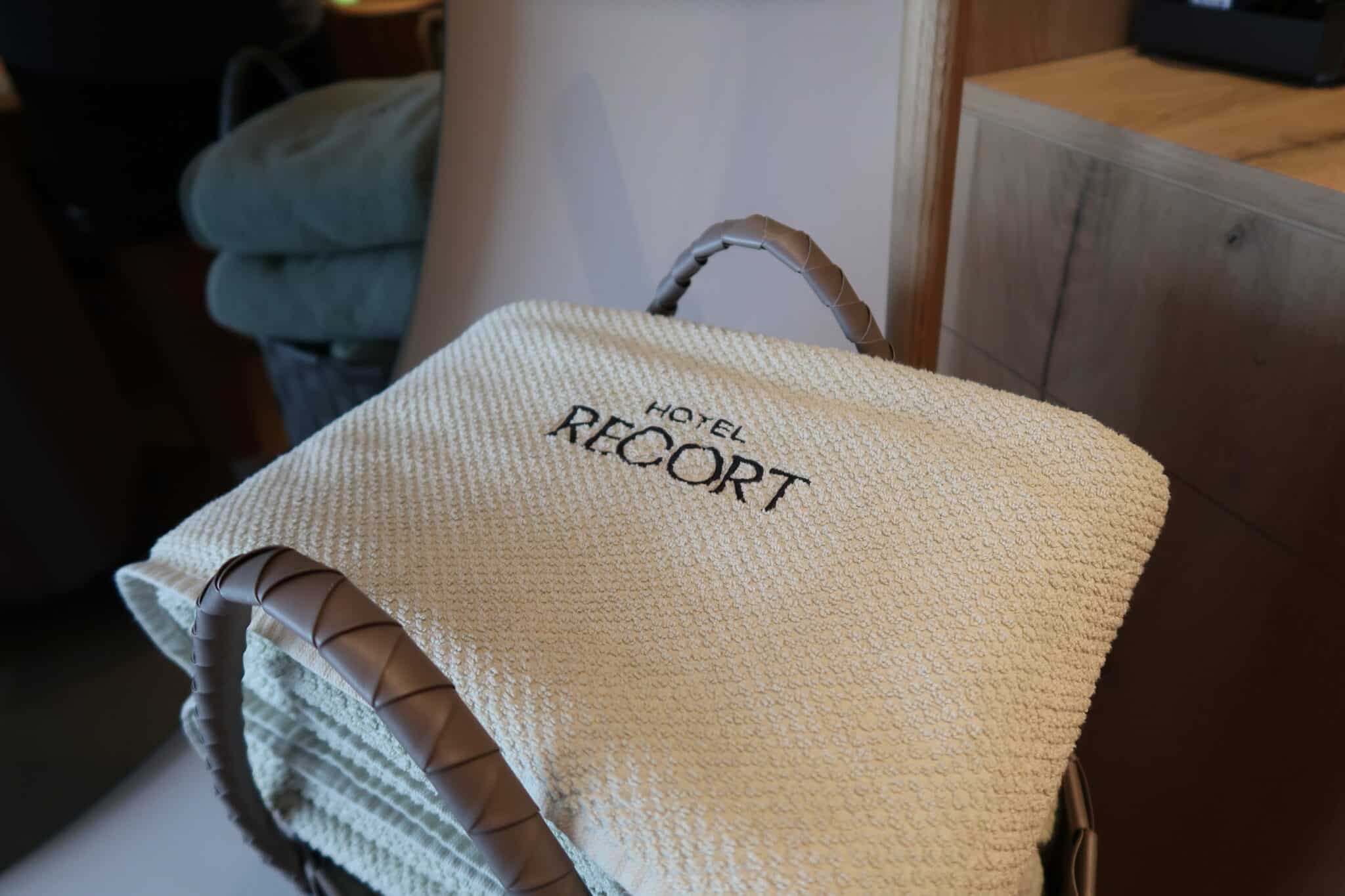 Embroidered towels at Hotel Recort in Italy