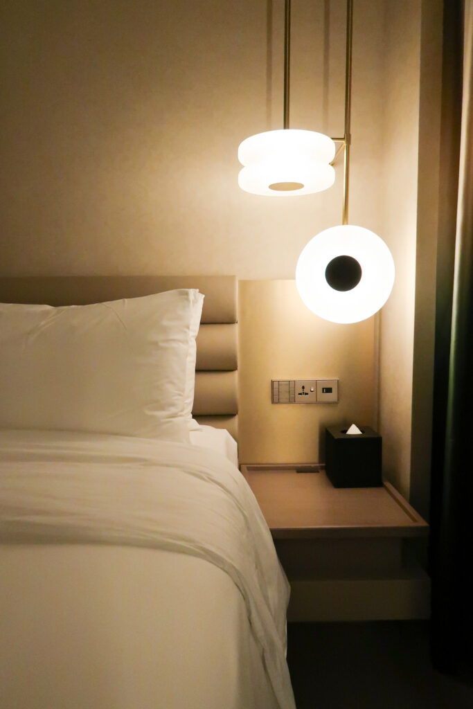 Guest room at the Mondrian Singapore Duxton hotel