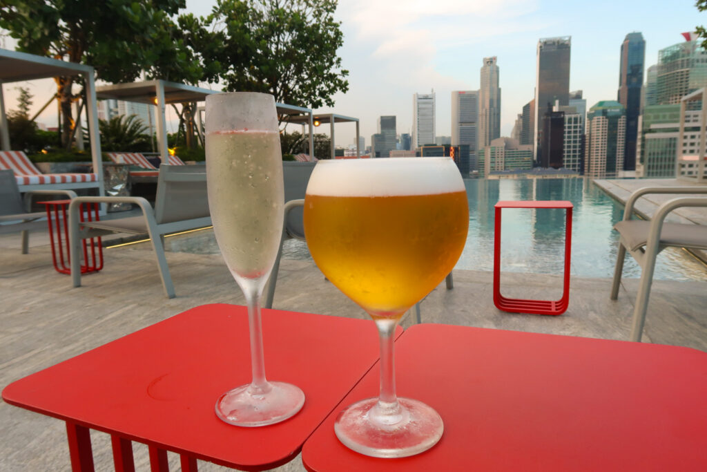Rooftop drinks at the Mondrian Singapore Duxton hotel
