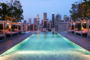 Rooftop pool at the Mondrian Singapore Duxton hotel