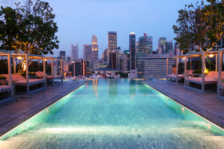 Rooftop pool at the Mondrian Singapore Duxton hotel