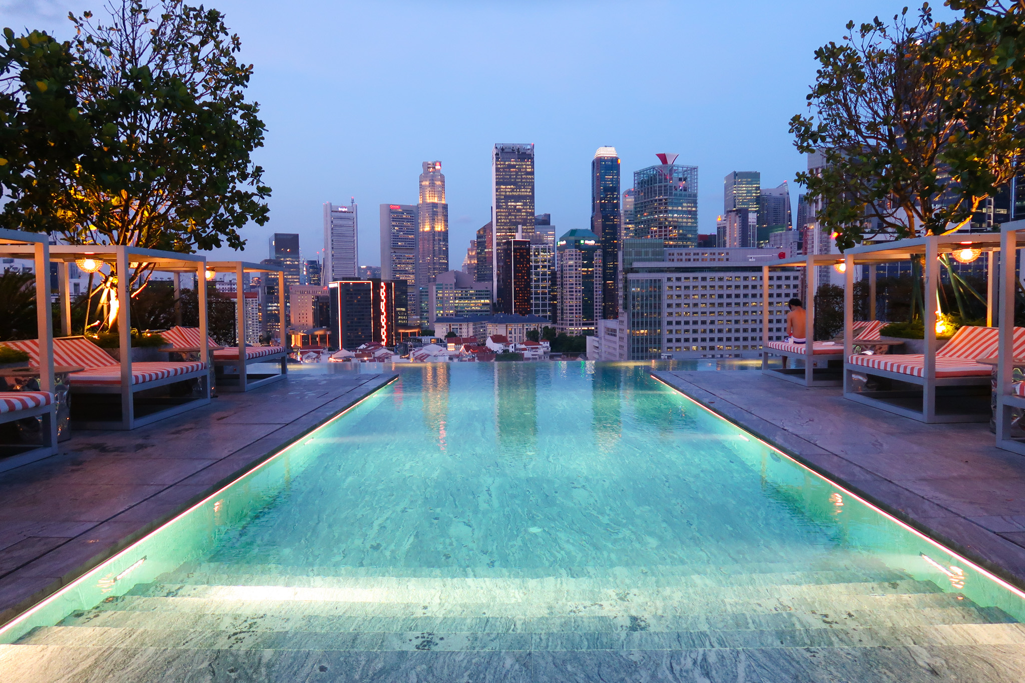Rooftop pool at the Mondrian Singapore Duxton hotel
