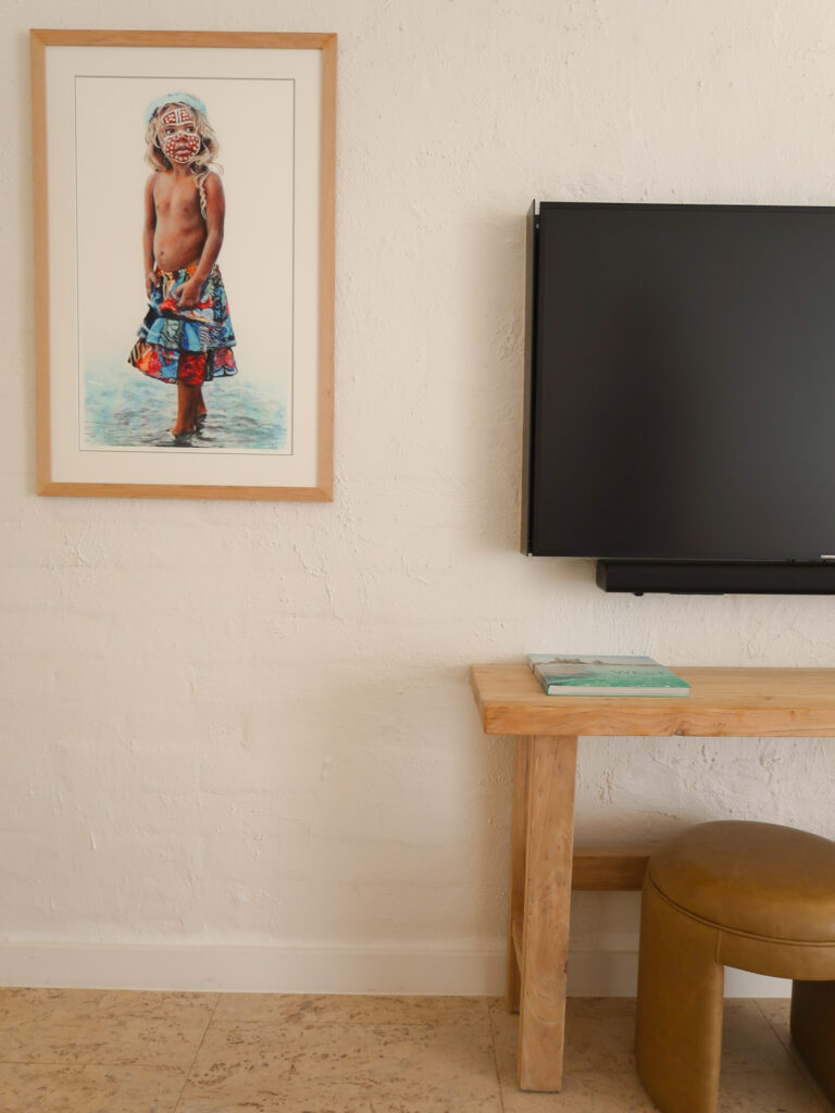 Painting of aboriginal child at The Lodge Wadjemup