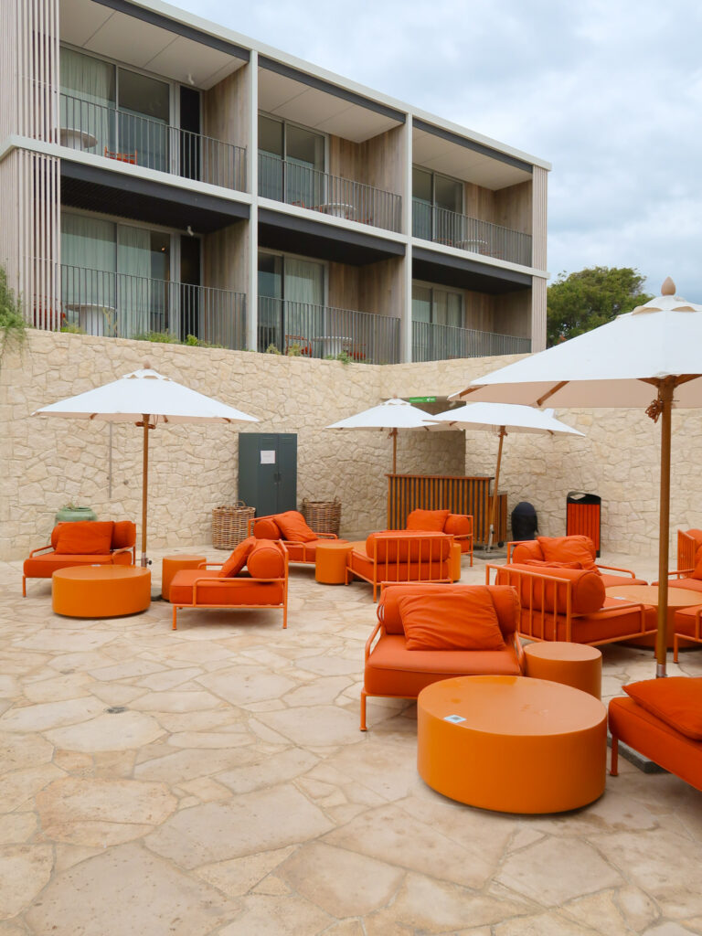 Pool bar seating area at The Lodge Wadjemup