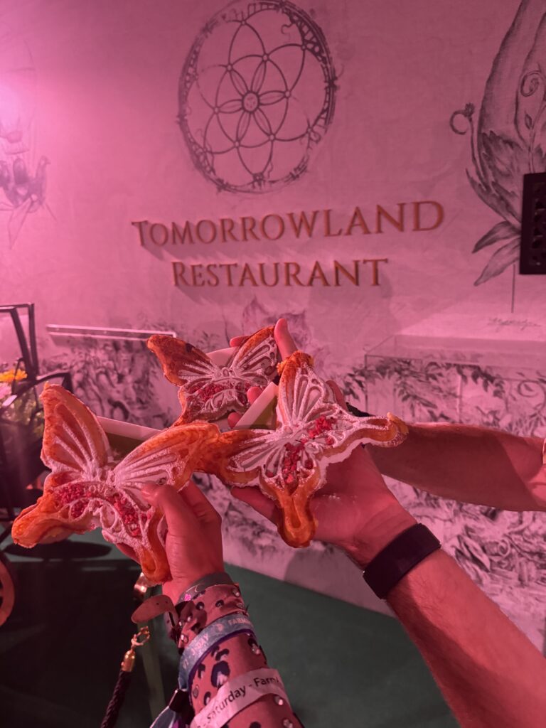The tomorrowland waffle at the Hamachi tartare at the Tomorrowland Mainstage Restaurant