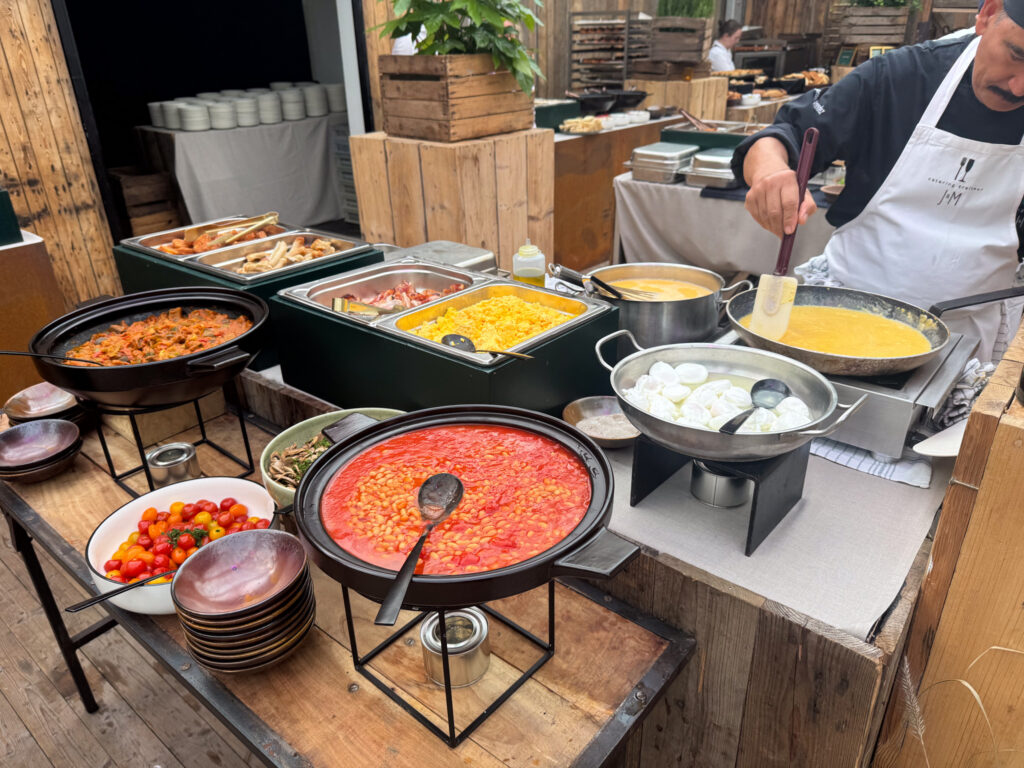 Buffet breakfast at Montagoe area of Dreamville at Tomorrowland hot station